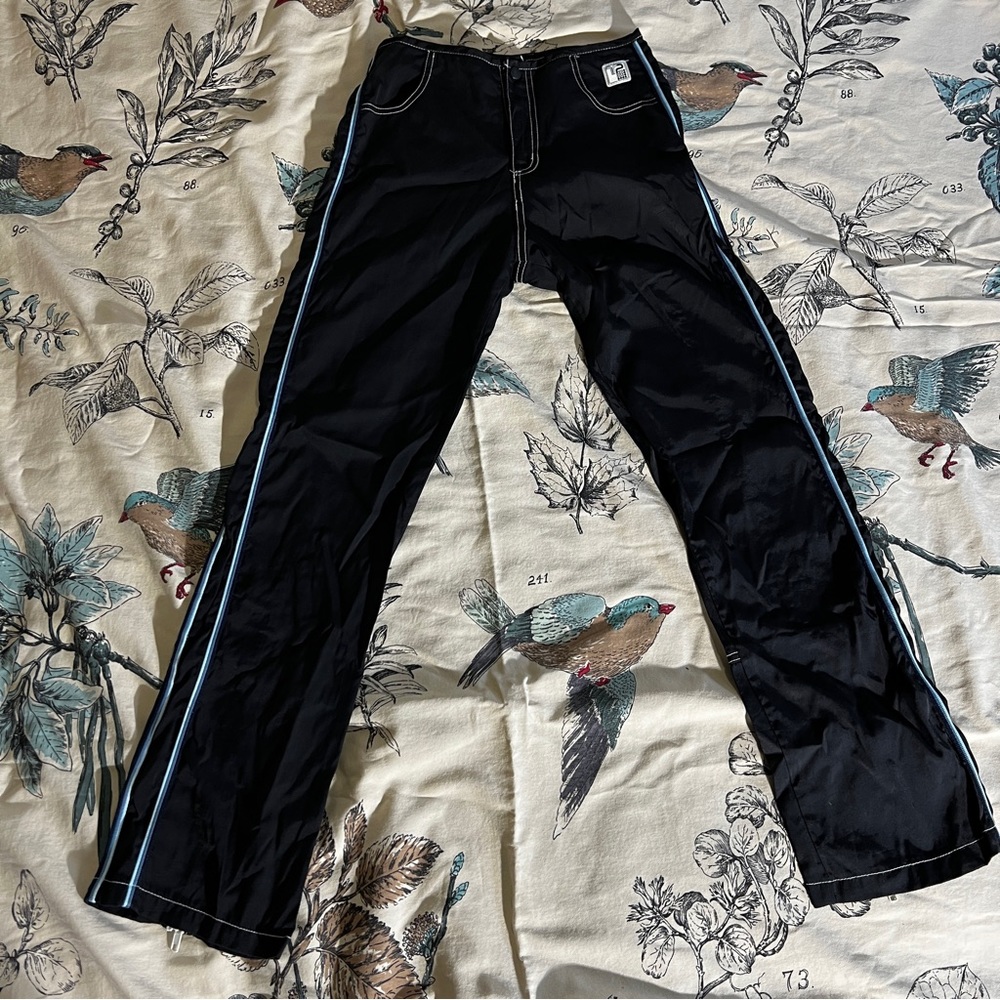 Black woven athletic pants vintage y2k